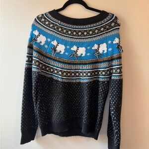 Holiday Time Black and Blue Sweater